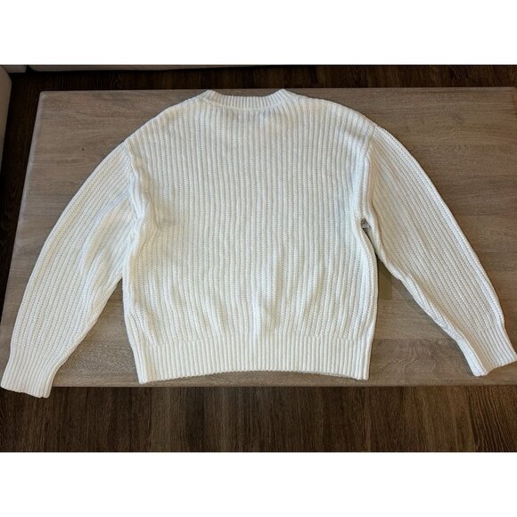 Wilfred NWT Aritzia Essential Chenille Sweater in Oak Cream Size Large Soft Knit - Picture 7 of 8